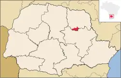 Location of Curiúva in Paraná