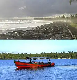 Thekkumbhagam Coast, Boating at Thekkumbhagam Lake,