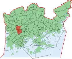 Position of Pasila within Helsinki