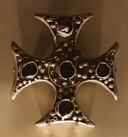 Pendant with crucifix, gilded silver, c. 1500, County Waterford