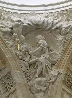 Depiction of "John the Evangelist" on pendentive dome of the St. Peter's Abbey, Ghent