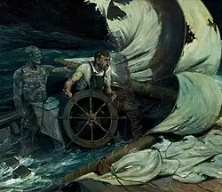 Peril at Sea (1920) oil on canvas, 26-inch. by 30.25-inch.