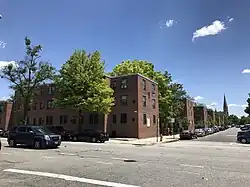 Perkins Homes at the corner of Bank Street and S. Caroline Street in Baltimore