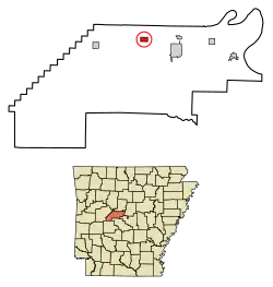Location of Adona in Perry County, Arkansas.