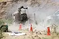 Peshmerga shoots a Panzerfaust 3 during training.