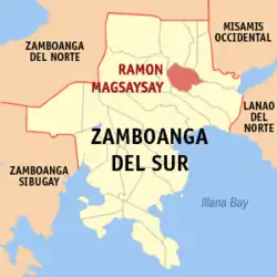 Map of Zamboanga del Sur with Ramon Magsaysay highlighted