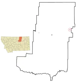 Location of Saco, Montana