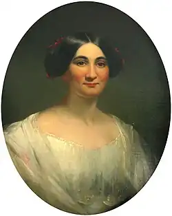 1850 portrait of Phoebe Cary in New York City which hangs in her childhood home in North College Hill, Ohio