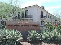 The El Encanto Apartment Building was built in 1939 and is located at 2214 N. Central Ave. The El Encanto Apartment Building was the largest apartment complex in Phoenix at the time. The Inter Tribal Council of Arizona Inc. is oversaw the renovation of the complex. It was listed in the Phoenix Historic Properties Register in December 1990.