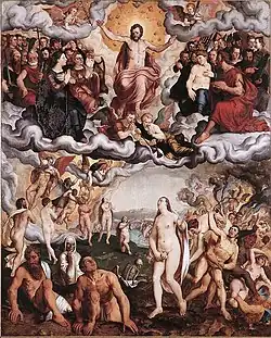 Last Judgement, 1551, 229&nbsp;cm × 180.5&nbsp;cm, Groeningemuseum, Brugge, Belgium