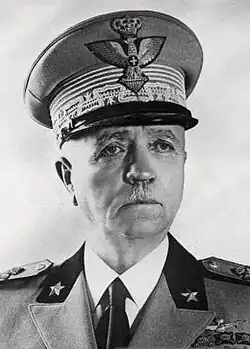 Marshal Pietro Badoglio standing in uniform