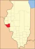 Pike County in 1825, reduced to its present borders