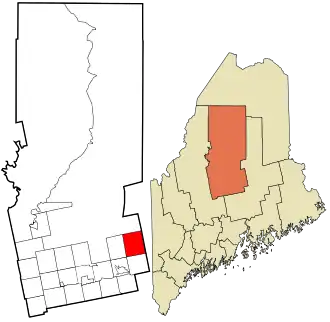 Location in Piscataquis County and the state of Maine.