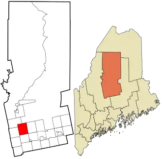 Location in Piscataquis County and the state of Maine.