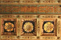 Close-up of a motif in the ceiling inside the Église Saint-Joseph