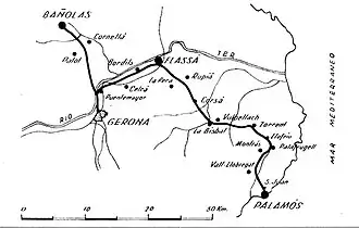 Map of the line at full extent