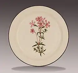 Plate, painting attributed to Thomas Pardoe (1770-1823), pearlware, c. 1810
