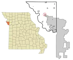 Location of Tracy, Missouri