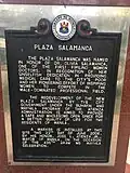 Plaza Salamanca 2006 Redevelopment Marker under Lito Atienza