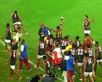 Papua New Guinea celebrates its International Cup win in 2008