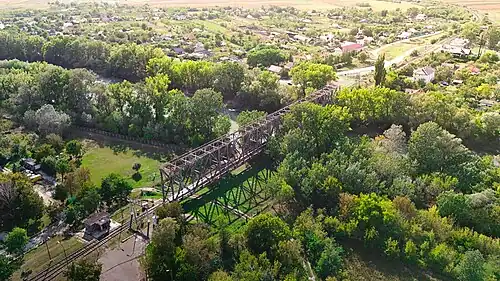 Aerial view of the Eiffel Bridge