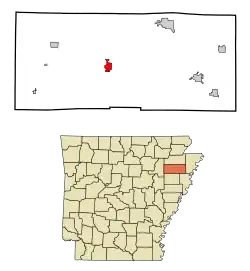 Location in Poinsett County and the state of Arkansas