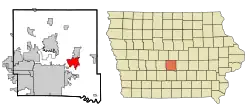 Location within Polk County and Iowa