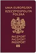 The coat of arms on a Polish passport (2006)