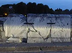 The bridge's upstream-side epigraph, August 2015