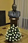 Bust of Tadeusz Mazowiecki in the hall named after him