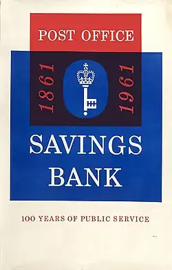 The Post Office Savings Bank celebrated its centenary in 1961.