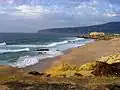 Guincho, a well known beach near Cascais, with Cabo da Roca seen at distance.