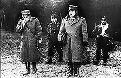 Chilean Mayor Miguel Torres (right) and Carabinero Víctor Meza Durán (left) in custody of the Argentine Gendarmerie