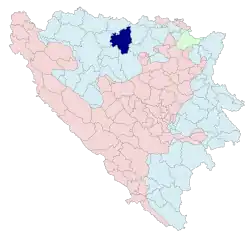 Location of Prnjavor within Republika Srpska