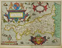 Image 21Atlas of Cornwall by Christopher Saxton from 1576 (from History of Cornwall)