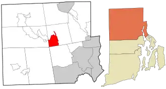 Location in Providence County and the state of Rhode Island.