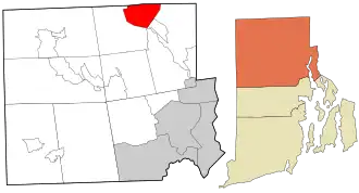 Location in Providence County and the state of Rhode Island