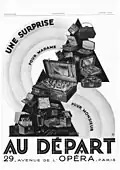 Au Départ advertising published in L'Illustration, December 1928