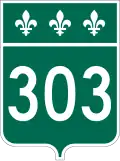 Route 303 marker