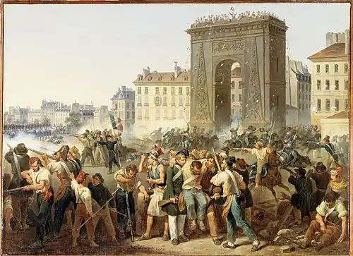 Battle of Porte Saint-Denis by Hippolyte Lecomte