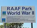 Sign adjacent to memorial about the RAAF Station Sandgate