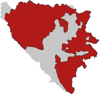 Approximate territory under the control of Republika Srpska at the time of Vance-Owen Plan in May 1993