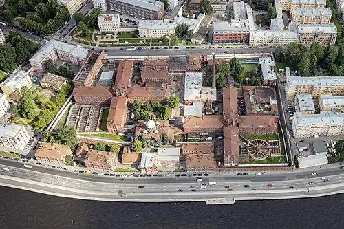 An aerial view of Kresty Prison