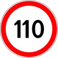 Maximum speed limit (110 km/h)