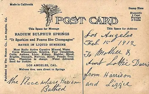 Radium Sulphur Springs - Melrose Ave. and Gower St., Los Angeles, Calif.