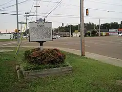 A historical marker near Austin Peay Highway in Raleigh.