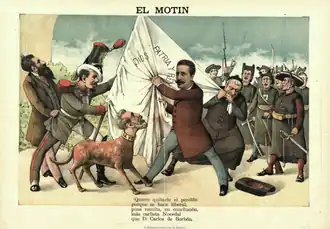 Integrist breakup in liberal cartoon