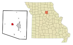 Location of Huntsville, Missouri