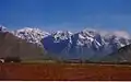 Vineyards and the Slanghoek Mountains outside Rawsonville