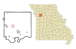 Location of Rayville, Missouri